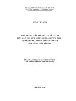 Thực trạng tuân thủ điều trị và yếu tố liên quan của bệnh nhân đái tháo đường type 2 tại trạm y tế an bình, huyện cao lãnh, tỉnh đồng tháp 