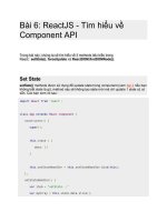 Hướng dẫn ReactJS   ReactJS tutorial (p6) Bài 6: ReactJS  Tìm hiểu về Component API
