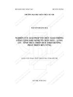 Nghiên cứu giải pháp tổ chức giao thông công cộng khu kinh tế chân mây lăng cô tỉnh thừa thiên huế theo hướng phát triển bền vững (tt) 
