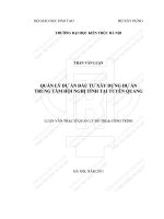 Quản lý dự án đầu tư xây dựng dự án trung tâm hội nghị tỉnh tại tuyên quang (tt) 
