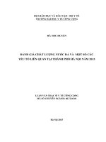 Đánh giá chất lượng nước đá và một số các yếu tố liên quan tại TP hà nội 