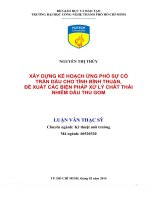 xây dựng kế hoạch phòng ngừa ứng phó sự cố tràn dầu cho tỉnh bình thuận đề xuất các biện pháp xử lý chất thải nhiễm dầu