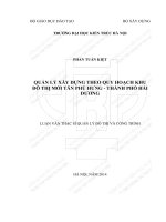 Quản lý xây dựng theo quy hoạch khu đô thị mới tân phú hưng   thành phố hải dương (tt) 