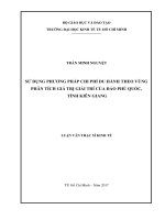 Sử dụng phương pháp chi phí du hành theo vùng phân tích giá trị giải trí của đảo phú quốc  kiên giang 