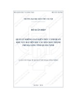 Quản lý không gian kiến trúc cảnh quan khu vực hai bên đầu cầu bãi cháy thành phố hạ long, tỉnh quảng ninh (tt) 