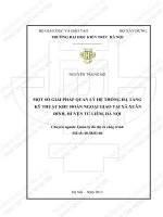 Một số giải pháp quản lý hệ thống hạ tầng kỹ thuật khu đoàn ngoại giao tại xã xuân đỉnh, huyện từ liêm, hà nội (tt) 