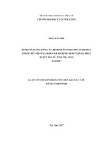 Đánh giá sự hài lòng của bệnh nhân ngoại trú về dịch vụ khám chữa bệnh tại khoa khám bệnh, bệnh viện đa khoa huyện trà cú, tỉnh trà vinh 