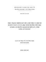 Thực trạng nhiễm giun đũa chó, mèo và một số hành vi nguy cơ của học sinh trường tiểu học gò đen, xã phước lợi, huyện bến lức, tỉnh long an 