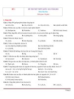 15 đề thi thử THPT quốc gia môn hóa học có đáp án và lời giải