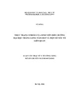 Thực trạng stress của sinh viên điều dưỡng đại học thăng long năm 2015 và một số yếu tố liên quan 