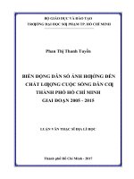 Biến động dân số ảnh hưởng đến chất lượng cuộc sống dân cư Thành phố Hồ Chí Minh giai đoạn 2005 – 2015 (Luận văn thạc sĩ)