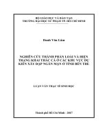 Nghiên cứu thành phần loài và hiện trạng khai thác cá ở các khu vực dự kiến xây đập ngăn mặn ở tỉnh Bến Tre (Luận văn thạc sĩ)