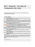 Hướng dẫn ReactJS   ReactJS tutorial (p7)  Bài 7: ReactJS  Tìm hiểu về Component Life Cycle