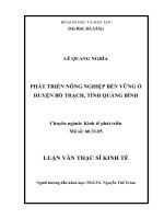 Phát triển nông nghiệp bền vững ở huyện bố trạch, tỉnh quảng bình