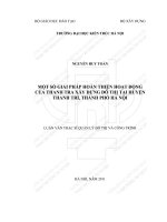 Một số giải pháp hoàn thiện hoạt động của thanh tra xây dựng đô thị tại huyện thanh trì, thành phố hà nội (tt) 