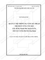 Quản lý hệ thống hạ tầng kỹ thuật thị trấn vùng tây bắc  (lấy đô thị thanh phú, huyện sa pa, tỉnh lào cai làm địa bàn ứng dụng) (tt) 