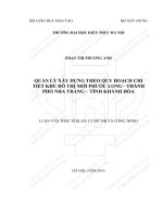 Quản lý xây dựng theo quy hoạch chi tiết khu đô thị mới phước long   thành phố nha trang   tỉnh khánh hòa (tt) 