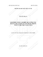 Giải pháp nâng cao hiệu quả công tác quản lý dự án đầu tư xây dựng trung tâm vũ trụ việt nam (tt) 
