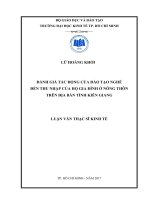 Đánh giá tác động của đào tạo nghề đến thu nhập của hộ gia đình ở nông thôn trên địa bàn tỉnh kiên giang 