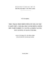 Thực trạng phơi nhiễm tiếng ồn nơi làm việc và kiến thức, thái độ, thực hành phòng chống điếc nghề nghiệp của người lao động tại nhà máy xi măng an giang 
