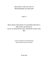 Thực trạng uống rượu của nam giới từ 15 60 tuổi và một số yếu tố liên quan tại xã an ninh, huyện châu thành, tỉnh sóc trăng 
