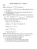 ĐỀ ÔN THI HỌC KÌ 1 – TOÁN 12 MÔN TOÁN