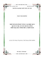 Một số giải pháp nâng cao hiệu quả quản lý dự án xây dựng công trên địa bàn tỉnh thừa thiên huế (tt) 