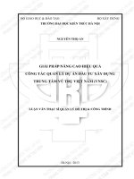 Giải pháp nâng cao hiệu quả công tác quản lý dự án đầu tư xây dựng trung tâm vũ trụ việt nam (VNSC) (tt) 