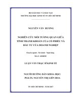 Nghiên cứu mối tương quan giữa tính thanh khoản của cổ phiếu và đầu tư của doanh nghiệp 