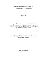 Thực trạng ô nhiễm vi sinh vật của nước uống đóng bình (20 lít) và một số yếu tố liên quan tại đồng tháp 