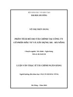 Phân tích rủi ro tài chính tại công ty cổ phần đầu tư và xây dựng 501 – đà nẵng