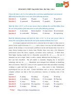 Đề thi môn Anh văn (P1) có đáp án