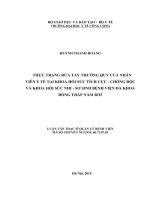 Thực trạng rửa tay thường quy của nhân viên y tế tại khoa hồi sức tích cực, chống độc và khoa hồi sức nhi, sơ sinh bệnh viện đa khoa đồng tháp 