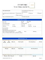 Mẫu CV Công Việc Kế Toán