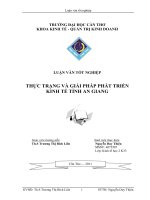 THỰC TRẠNG và GIẢI PHÁP PHÁT TRIỂN KINH tế TỈNH AN GIANG 