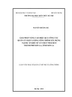 Giải pháp nâng cao hiệu quả công tác quản lý chất lượng công trình xây dựng tại dự án khu xử lý chất thải rắn thành phố sơn la, tỉnh sơn la (tt) 
