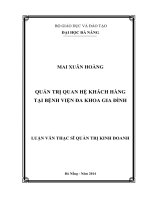 Quản trị quan hệ khách hàng tại bệnh viện đa khoa gia đình