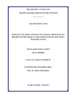 Đánh giá tác động tín dụng ngân hàng chính sách xã hội đối với thu nhập của hộ nghèo phú quốc, kiên giang 