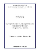 Dạy học văn miêu tả cho học sinh lớp 5 theo hướng tích hợp với Lịch sử địa phương (Luận văn thạc sĩ)