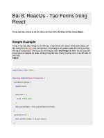 Hướng dẫn ReactJS   ReactJS tutorial (p8) Bài 8: ReactJs  Tạo Forms trong React