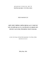 Kiến thức phòng chống bệnh lao và một số yếu tố liên quan của người dân xã phong mỹ, huyện cao lãnh, tỉnh đồng tháp 