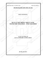 Quản lý hệ thống thoát nước thành phố thái bình – tỉnh thái bình (tt) 