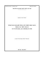 Tính toán dầm bê tông cốt thép chịu xoắn theo các tiêu chuẩn TCVN 5574 2012, ACI 318m 08, EN 1992 (tt) 
