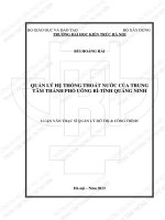 Quản lý hệ thống thoát nước của trung tâm thành phố uông bí   tỉnh quảng nnh (tt) 