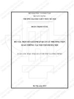 Một số giải pháp quản lý phương tiện giao thông tại nội thành hà nội (tt) 