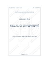 Quản lý xây dựng theo quy hoạch khu đô thị mới hương sơn, thành phố thái nguyên (tt) 