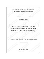 Quản lý phát triển nhà ở xã hội trên địa bàn các quận bắc từ liêm và nam từ liêm, thành phố hà nội (tt) 