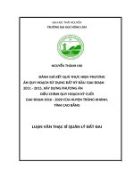 Đánh giá kết quả thực hiện phương án quy hoạch sử dụng đất kỳ đầu giai đoạn 2011   2015, xây dựng phương án điều chỉnh quy hoạch sử dụng đất kỳ cuối giai đoạn 2016 – 2020 của huyện trùng khánh, tỉnh cao bằng 