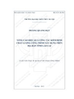 Nâng cao hiệu quả công tác kiểm định chất lượng công trình xây dựng trên địa bàn tỉnh lào cai (tt0 