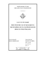 PHÂN TÍCH NHU cầu sử DỤNG DỊCH vụ TRUYỀN HÌNH cáp của NGƯỜI dân HUYỆN BÌNH tân TỈNH VĨNH LONG 